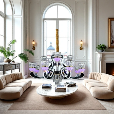 Modern and simple crystal chandelier, Nordic-style LED ceiling lamp for living room and bedroom Modern and simple crystal chandelier, Nordic-style LED ceiling lamp for living room and bedroom